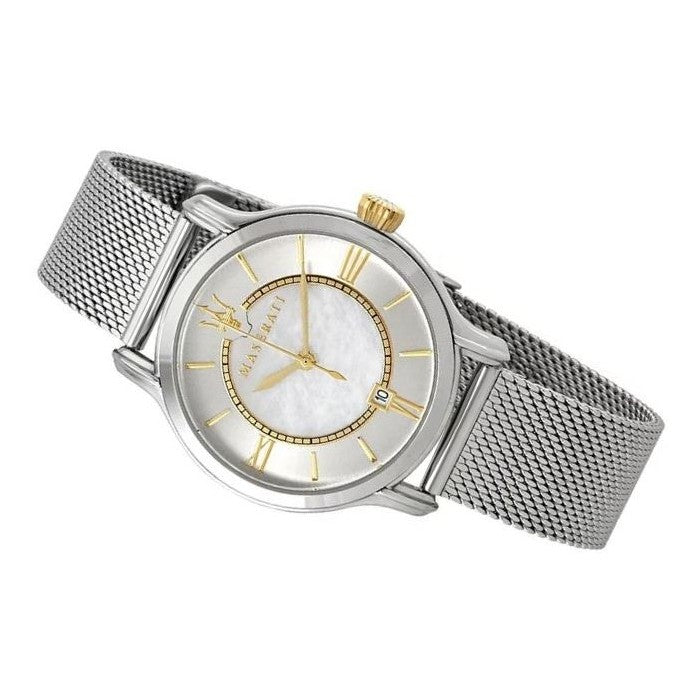  Shop Authentic Maserati Epoca Mother of Pearl Dial Silver Mesh Strap Watch For Women - R8853118504 - Luxxuri