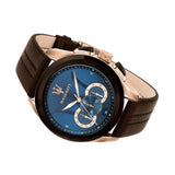 Shop Authentic Maserati Traguardo Chronograph Blue Dial Brown Leather Strap Watch For Men - R8871612024 - Luxxuri
