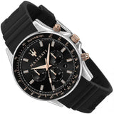  Shop Authentic Maserati SFIDA 44mm Black Silicon Chronograph Watch For Men - R8871640002 - Luxxuri
