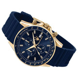  Shop Authentic Maserati SFIDA Chronograph Blue Dial Blue Rubber Strap Watch For Men - R8871640004 - Luxxuri