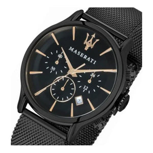  Shop Authentic Maserati Epoca 42mm Black Dial Black Mesh Bracelet Watch For Men - R8873618006 - Luxxuri