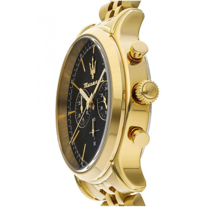  Shop Authentic Maserati Epoca Chronograph Black Dial Gold Steel Strap Watch For Men - R8873618023 - Luxxuri