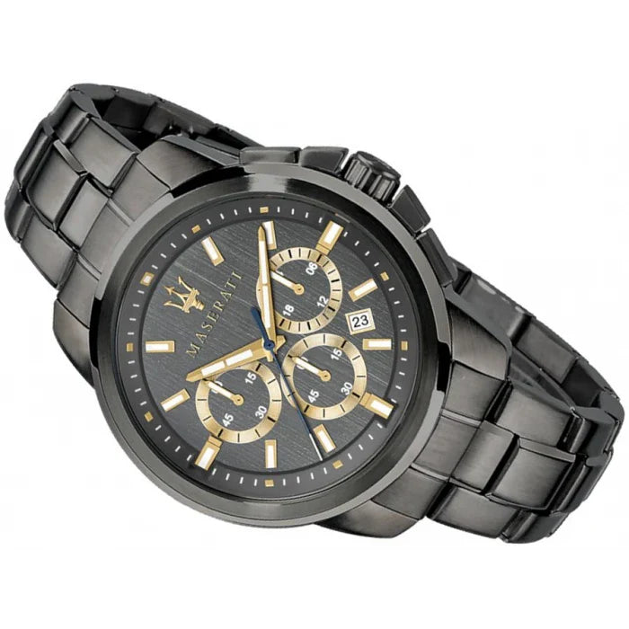  Shop Authentic Maserati Successo Chronograph Gray Dial Gray Steel Strap Watch For Men - R8873621007 - Luxxuri