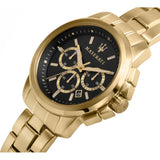  Shop Authentic Maserati Successo 44mm Black Dial Gold Stainless Steel Strap Watch For Men - R8873621013 - Luxxuri