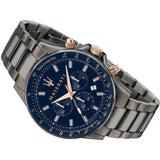  Shop Authentic Maserati SFIDA Chronograph Blue Dial Grey Steel Strap Watch For Men - R8873640001 - Luxxuri