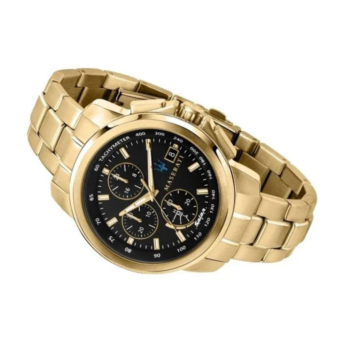  Shop Authentic Maserati Successo Black Dial Gold Stainless Steel Watch For Men - R8873645002 - Luxxuri