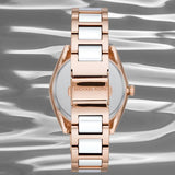  Shop Authentic Michael Kors Janelle Three Hand Rose Gold Dial Two Tone Steel Strap Watch For Women - MK7134 - Luxxuri