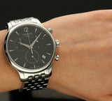  Shop Authentic Tissot T Classic Tradition Chronograph Black Dial Silver Steel Strap Watch For Men - T063.617.11.067.00 - Luxxuri