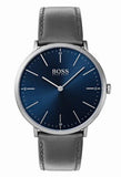  Shop Authentic Hugo Boss Horizon Blue Dial Grey Leather Strap Watch for Men - 1513539 - Luxxuri