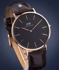  Shop Authentic Daniel Wellington Classic York Black Dial Brown Leather Strap Watch For Men - DW00100128 - Luxxuri