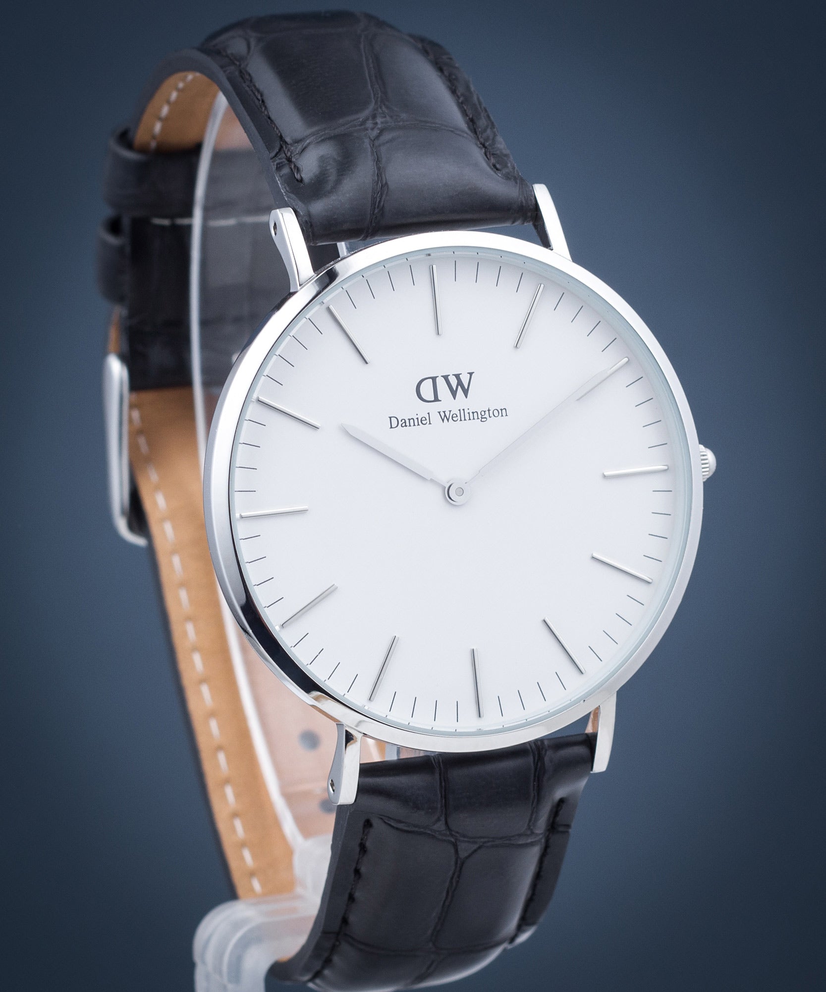 Daniel Wellington Classic Reading White Dial Black Leather Strap Watch For Men - DW00100028