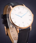  Shop Authentic Daniel Wellington Classic Sheffield White Dial Black Leather Strap Watch For Men - DW00100084 - Luxxuri
