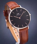  Shop Authentic Daniel Wellington Classic St Mawes Black Dial Brown Leather Strap Watch For Men - DW00100124 - Luxxuri