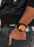 Diesel Mega Chief Black Dial Black Steel Strap Watch For Men - DZ4318