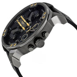  Shop Authentic Diesel Mr Daddy 2.0 Black Dial Black Leather Strap Watch For Men - DZ7348 - Luxxuri