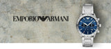  Shop Authentic Emporio Armani Mario Chronograph Blue Dial Silver Steel Strap Watch For Men - AR11306 - Luxxuri