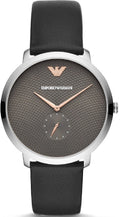  Shop Authentic Emporio Armani Modern Slim Quartz Grey Dial Black Leather Strap Watch For Men - AR11162 - Luxxuri