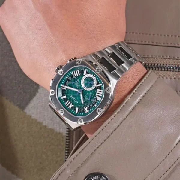  Shop Authentic Guess Headline Quartz Green Dial Silver Steel Strap Watch For Men - GW0572G6 - Luxxuri