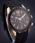  Shop Authentic Guess Caliber Chronograph Black Dial Black Rubber Strap Watch for Men  - W0864G2 - Luxxuri