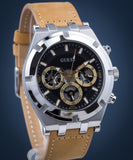  Shop Authentic Guess Continental Multifunction Black Dial Brown Leather Strap Watch for Men - GW0262G1 - Luxxuri