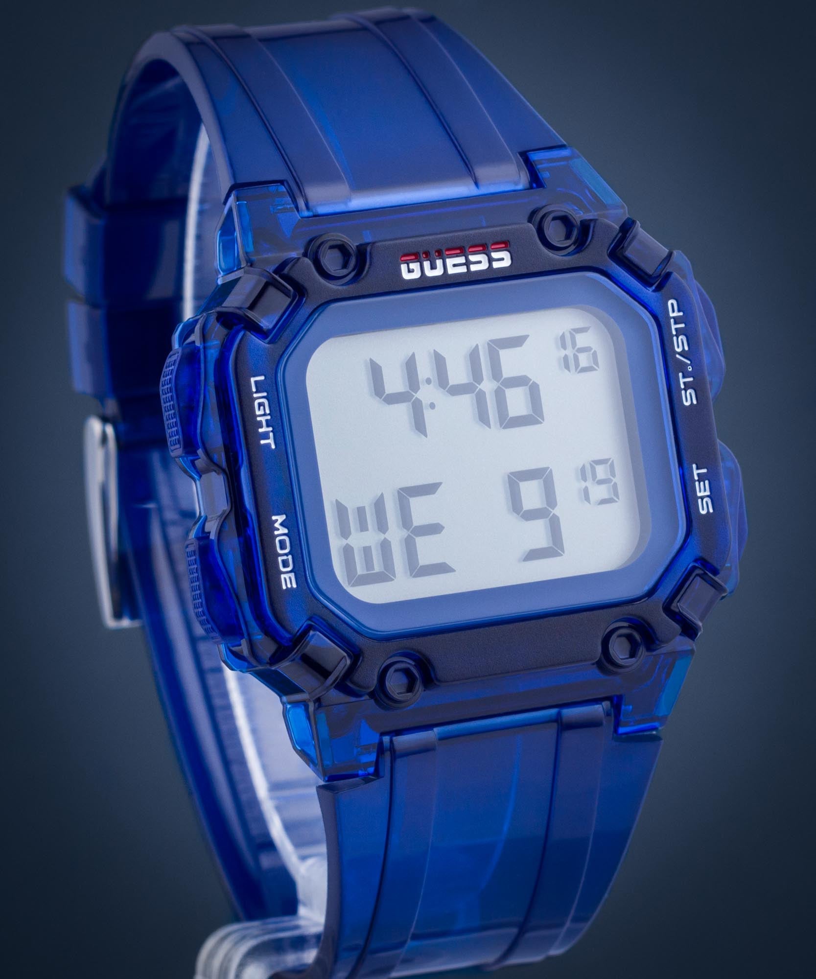  Shop Authentic Guess Stealth Blue Dial Blue Rubber Strap Watch for Men - GW0270G3 - Luxxuri