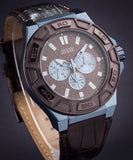  Shop Authentic Guess Force Quartz Brown Dial Brown Leather Strap Watch For Men - W0674G5 - Luxxuri