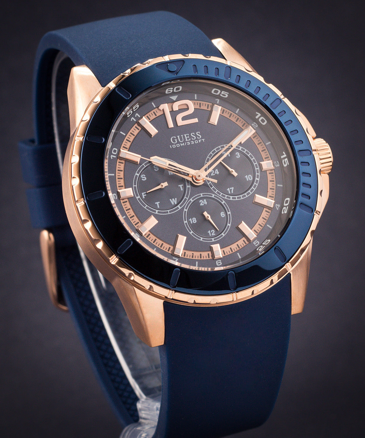  Shop Authentic Guess Maverick Blue Dial Blue Rubber Strap Watch for Men - W0485G1 - Luxxuri