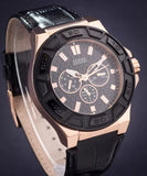  Shop Authentic Guess Force Analog Black Dial Black Leather Strap Watch For Men - W0674G6 - Luxxuri