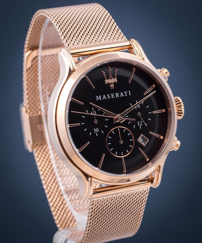  Shop Authentic Maserati Epoca Black Dial Gold Mesh Bracelet Watch For Men - R8873618005 - Luxxuri