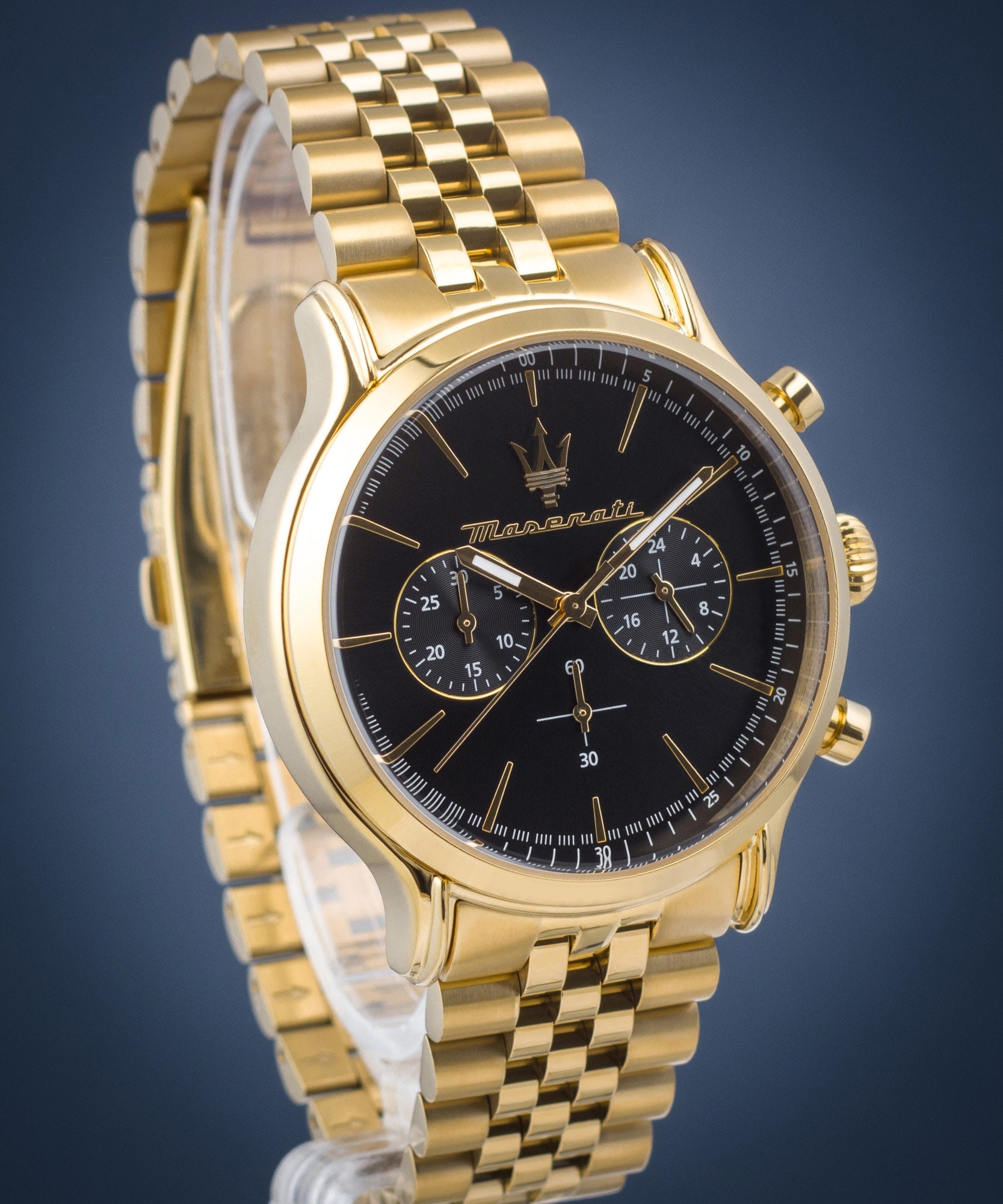  Shop Authentic Maserati Epoca Chronograph Black Dial Gold Steel Strap Watch For Men - R8873618023 - Luxxuri