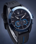  Shop Authentic Maserati Traguardo Sports Blue Dial Black Rubber Strap Watch For Men - R8871612006 - Luxxuri