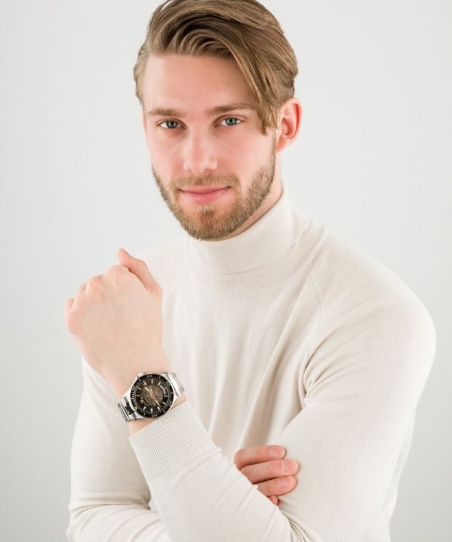  Shop Authentic Maserati SFIDA Automatic Black Dial Silver Steel Strap Watch For Men - R8823140002 - Luxxuri