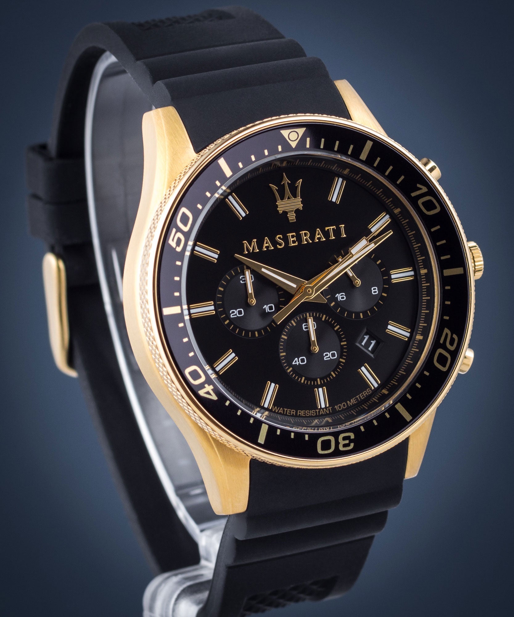  Shop Authentic Maserati SFIDA Chronograph Black Dial Rubber Strap Watch For Men - R8871640001 - Luxxuri