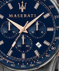 Maserati SFIDA Chronograph Blue Dial Grey Steel Strap Watch For Men - R8873640001