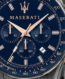  Shop Authentic Maserati SFIDA Chronograph Blue Dial Grey Steel Strap Watch For Men - R8873640001 - Luxxuri