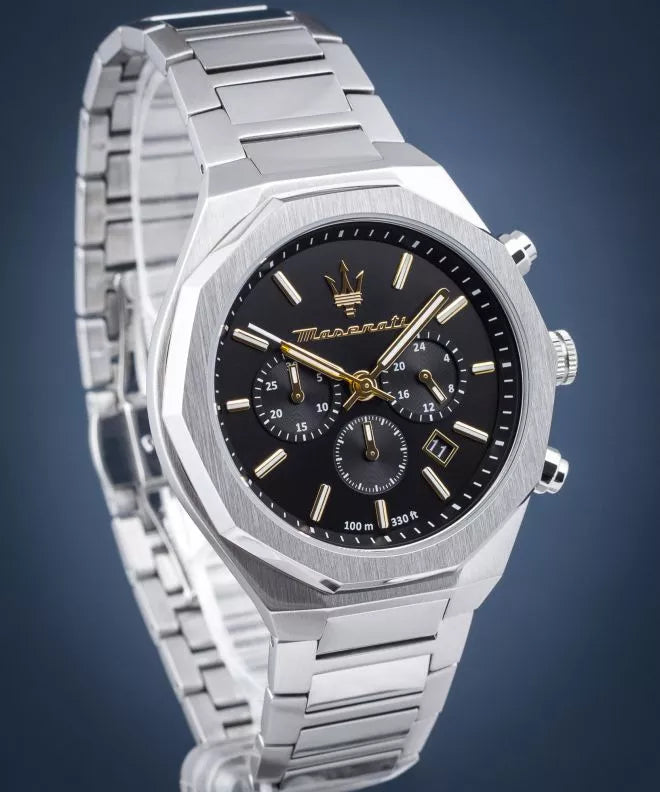  Shop Authentic Maserati Stile Chronograph Black Dial Silver Steel Strap Watch For Men - R8873642010 - Luxxuri