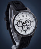  Shop Authentic Maserati Successo 44mm White Dial Black Silicone Strap Watch For Men - R8871621010 - Luxxuri