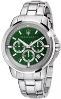  Shop Authentic Maserati Successo Chronograph Green Dial Silver Steel Strap Watch For Men - R8873621017 - Luxxuri