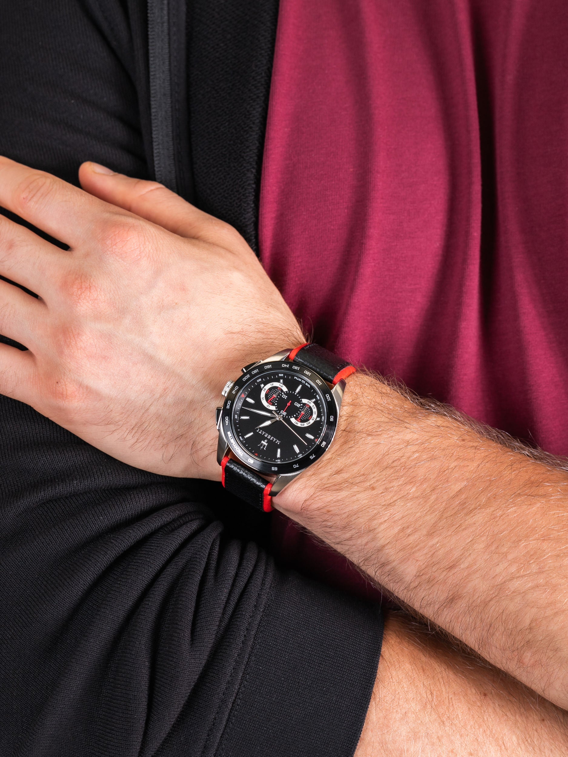  Shop Authentic Maserati Traguardo Black Dial Black Leather Strap Watch For Men - R8871612028 - Luxxuri