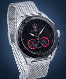  Shop Authentic Maserati Traguardo Black Dial Silver Mesh Bracelet Watch For Men - R8873612005 - Luxxuri