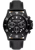  Shop Authentic Michael Kors Everest Chronograph Black Dial Black Leather Strap Watch For Men - MK9053 - Luxxuri