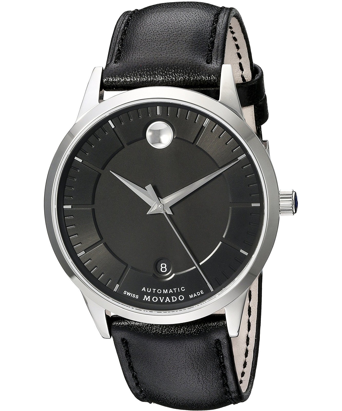  Shop Authentic Movado 1881 Automatic Black Dial Black Leather Strap Watch for Men - 606873 - Luxxuri