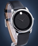  Shop Authentic Movado Museum Black Dial Black Leather Strap Watch For Men - 606502 - Luxxuri