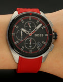 Shop Authentic Hugo Boss Volane Black Dial Red Rubber Strap Watch for Men - 1513959 - Luxxuri