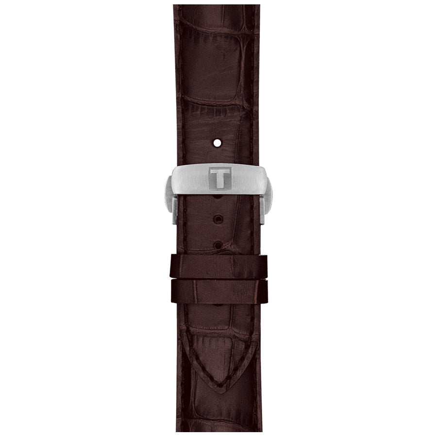  Shop Authentic Tissot Luxury Powermatic 80 Silver Dial Brown Leather Strap Watch For Men - T086.407.16.031.00 - Luxxuri