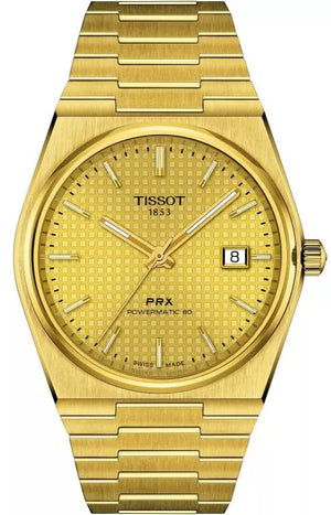  Shop Authentic Tissot PRX Powermatic 80 Gold Dial Gold Steel Strap Watch for Men - T137.407.33.021.00 - Luxxuri