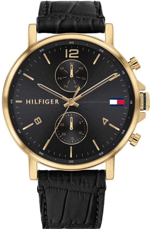  Shop Authentic Tommy Hilfiger Daniel Black Dial Black Leather Strap Watch for Men - 1710417 - Luxxuri