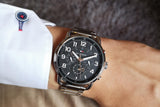  Shop Authentic Tommy Hilfiger Briggs Chronograph Black Dial Silver Steel Strap Watch for Men - 1791422 - Luxxuri