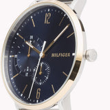  Shop Authentic Tommy Hilfiger Brooklyn Quartz Blue Dial Silver Mesh Bracelet Watch for Men - 1791505 - Luxxuri