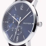  Shop Authentic Tommy Hilfiger Cooper Blue Dial Brown Leather Strap Watch for Men - 1791508 - Luxxuri
